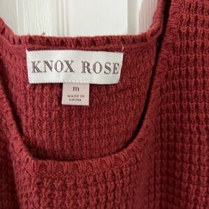 Knox Rose Women's Burgundy Crew Neck Sweater